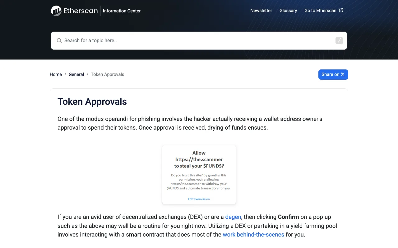 Etherscan's official explanation of approval phishing