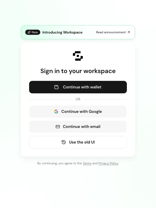 Safe Wallet 当前工作区登录入口,可选择钱包等方式继续