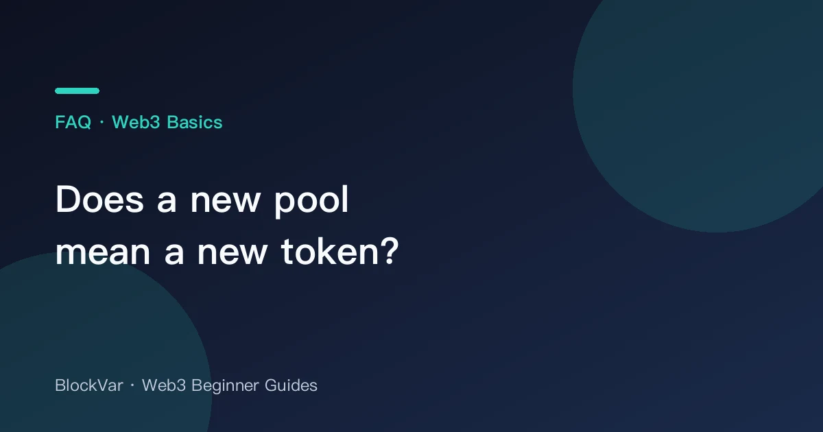 Does a new pool mean a new token?